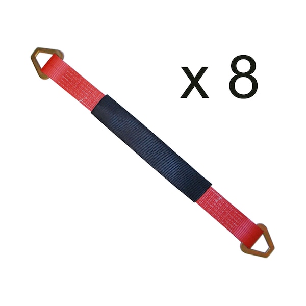2" x 21" Axle Straps w/ Sleeve & D Rings, WLL: 3, 333 lbs., PK8